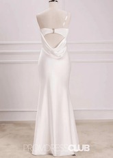 Penelope | Mermaid Strapless White Satin Long Birdesmaid Dress - Price #price_variant_lowest# - White - PromDressClub